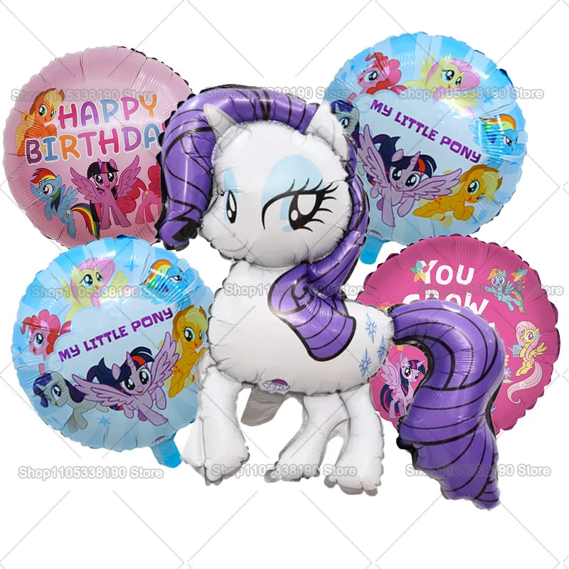 My Little Ponys Theme Balloon Set Baby Shower Party Ballons Cartoon Anime Balloons Decoration Photographic Prop Birthday Gift