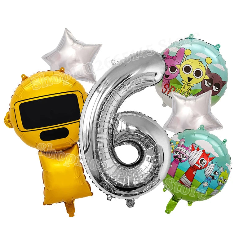 Sprunki Cute Balloons Kids New Digit 1-10 Party Decoration Boys Girls Birthday Baby Shower Gender Reveal Ballons Children Gift