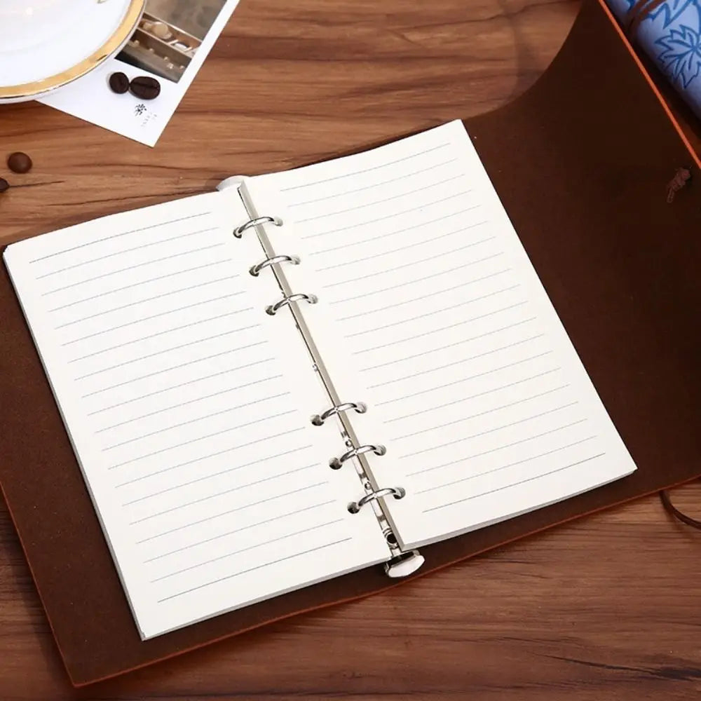 80Sheets Kraft Paper Loose Leaf Paper A5/A6/A7 Horizontal Line/Blank 6-hole Binder Inner Page Notepad Inside Paper Gift