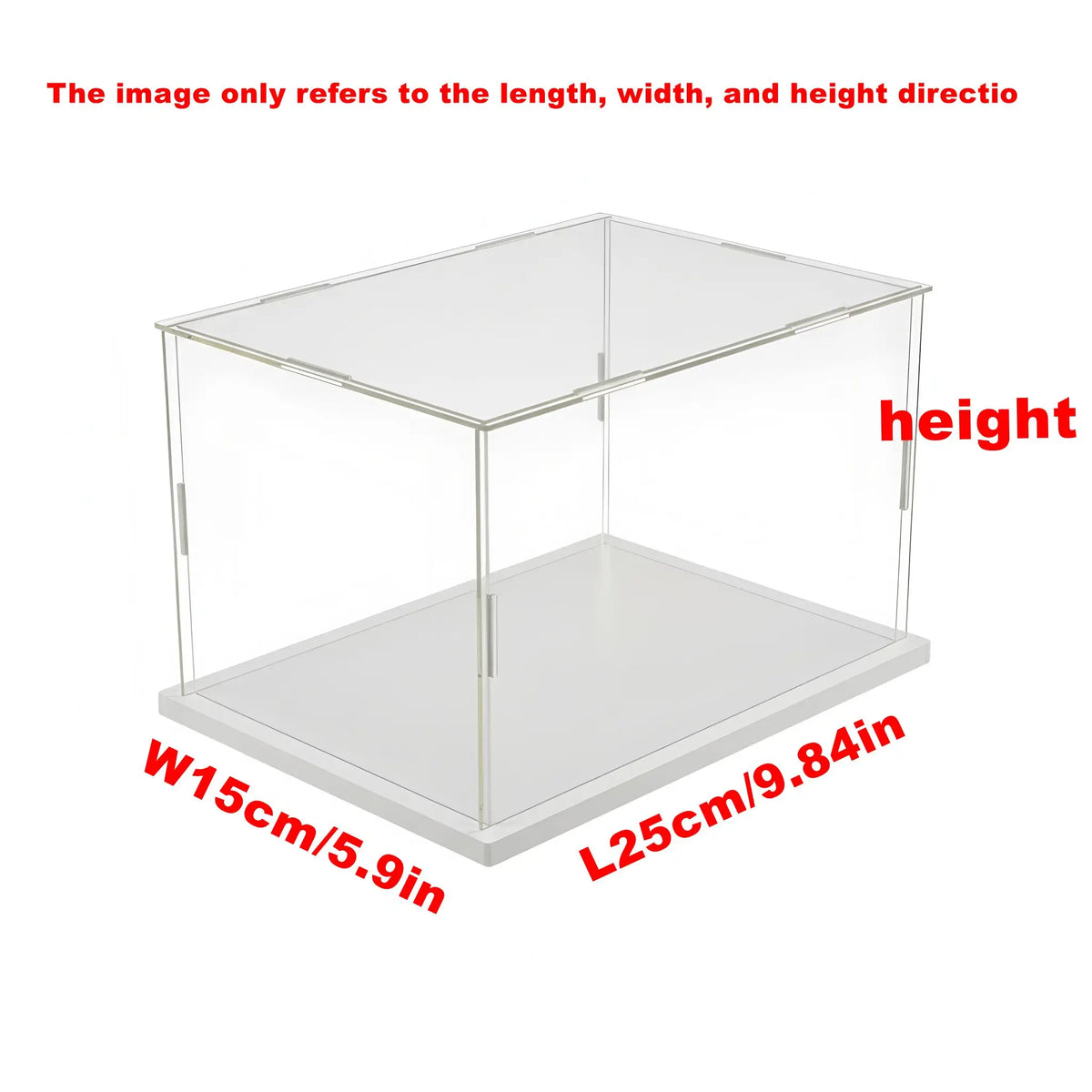 1pc Clear White Base Acrylic Display Box Dustproof Storage Display Cabinet, Suitable for Car Models/Toys/Collectibles