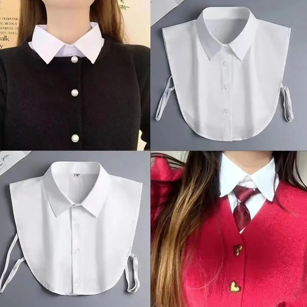 Fake Collar Blouse Versatile Adult Shirt Exquisite Solid Color Half Shirts Detachable Fakes Collar for Women Girls Shirts