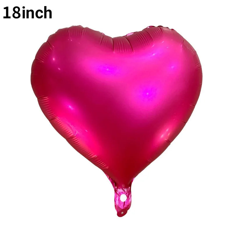 18 Inch Heart-shaped Aluminum Film Balloons For Valentine's Day Decorations Light Plate Heart-shaped Balloons Weddings