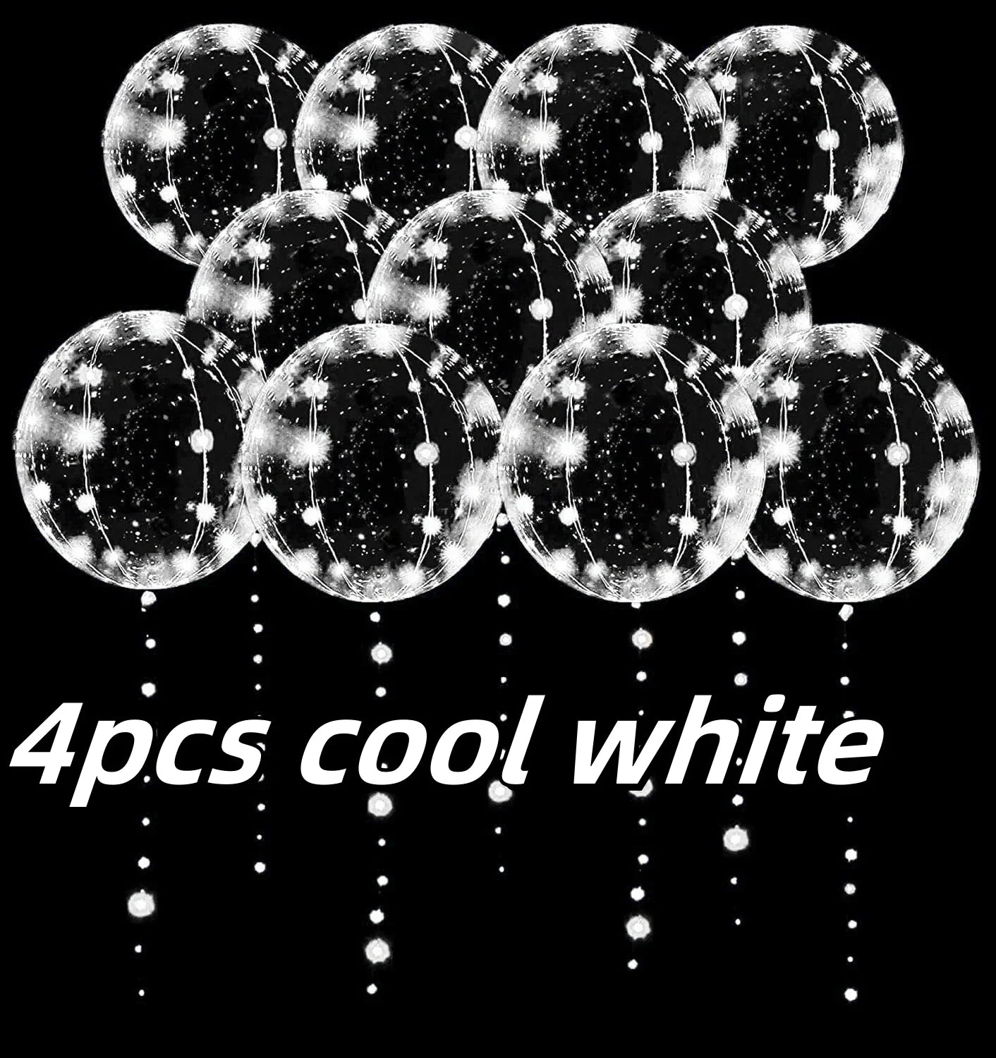 4PCS Led Balloon With Light Luminous Transparent Bobo Ballons Wedding Birthday Party Decoration LED Light Balloon