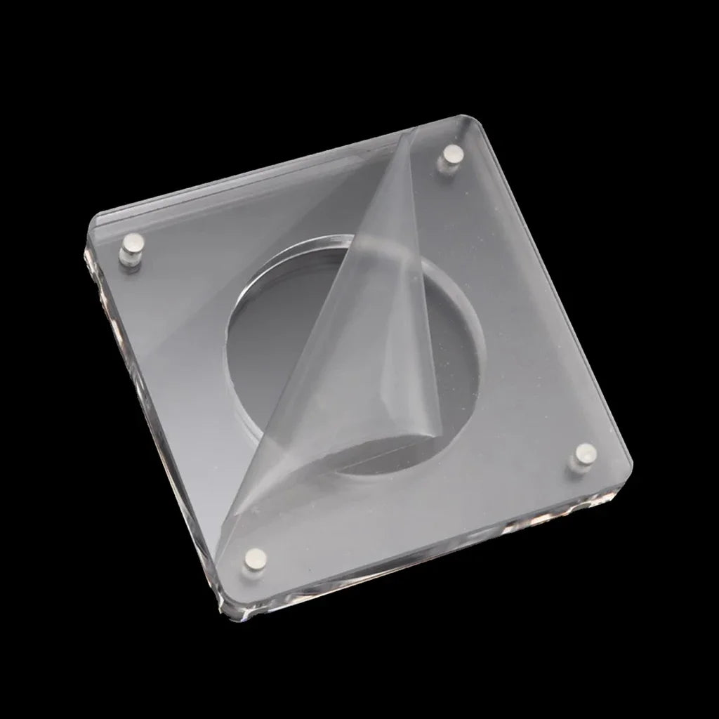 Acrylic Coin Display Case Military Challenge Coin Holder Double-Sided Self-Standing Display Frame Storage Box for Coins Badges