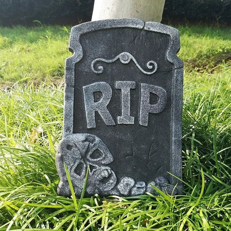 Halloween Tombstone Decoration Haunted House RIP Stone Foam Grisly Props Party Decor Skeleton Tombstone Yard Halloween Decor