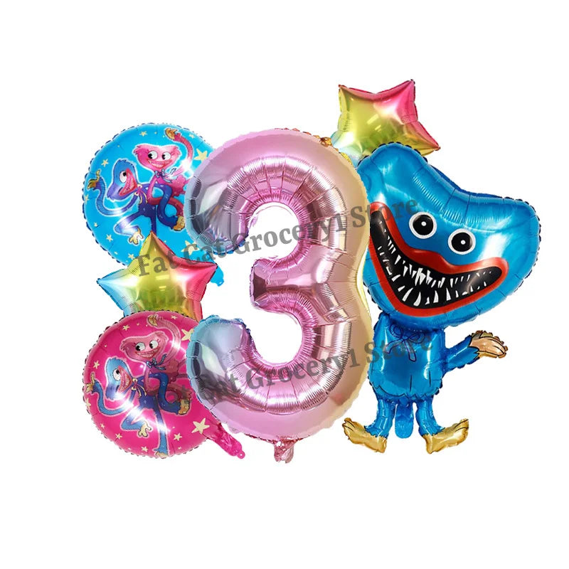 Poppys Playtime Anime Balloons New Kids Birthday Number 1-10 Ballons Baby Shower Gender Reveal Party Decoration Children Gift