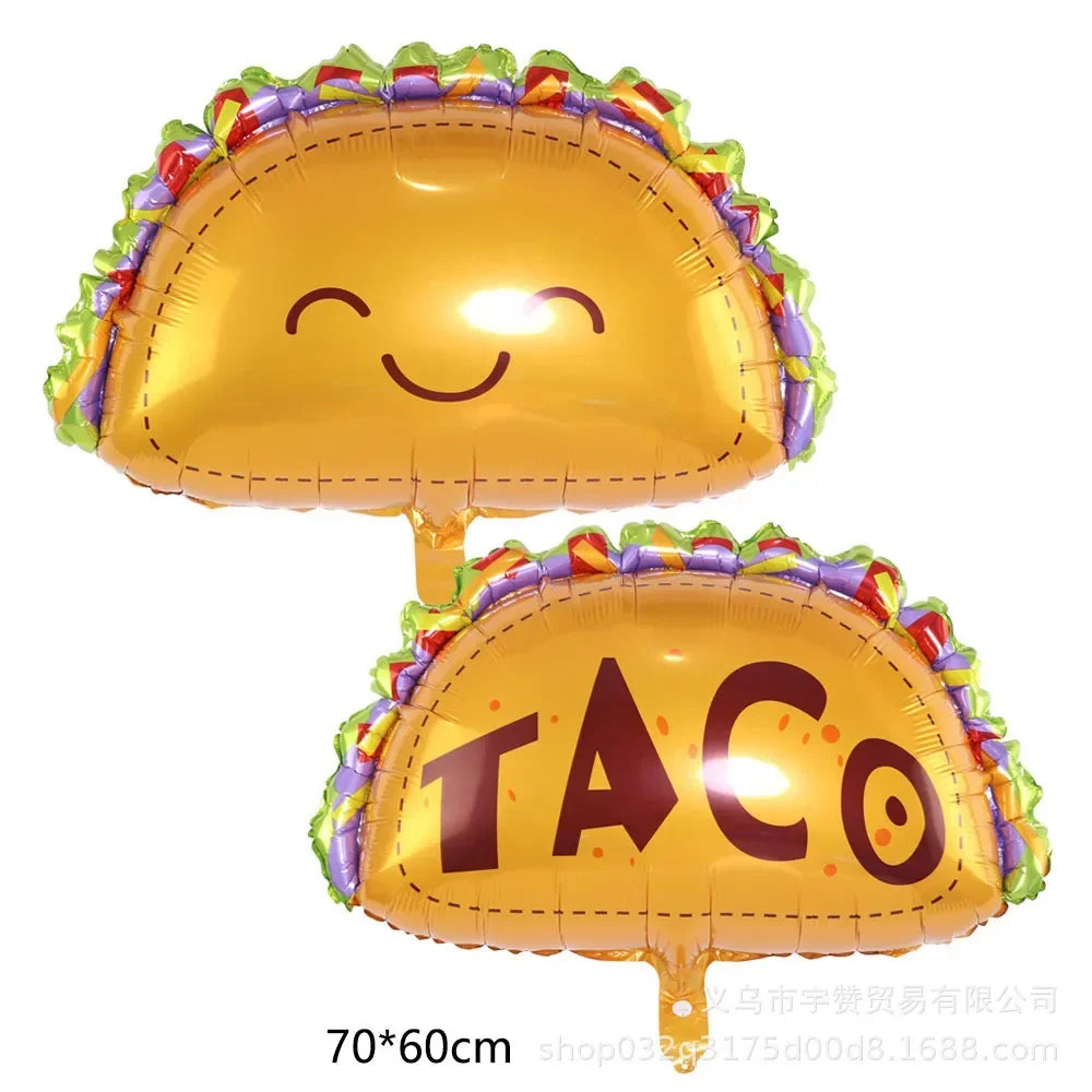 TACO Pancake Balloon Food Festival Party Avocado Pinata Cactus Mexican Aluminum Balloons