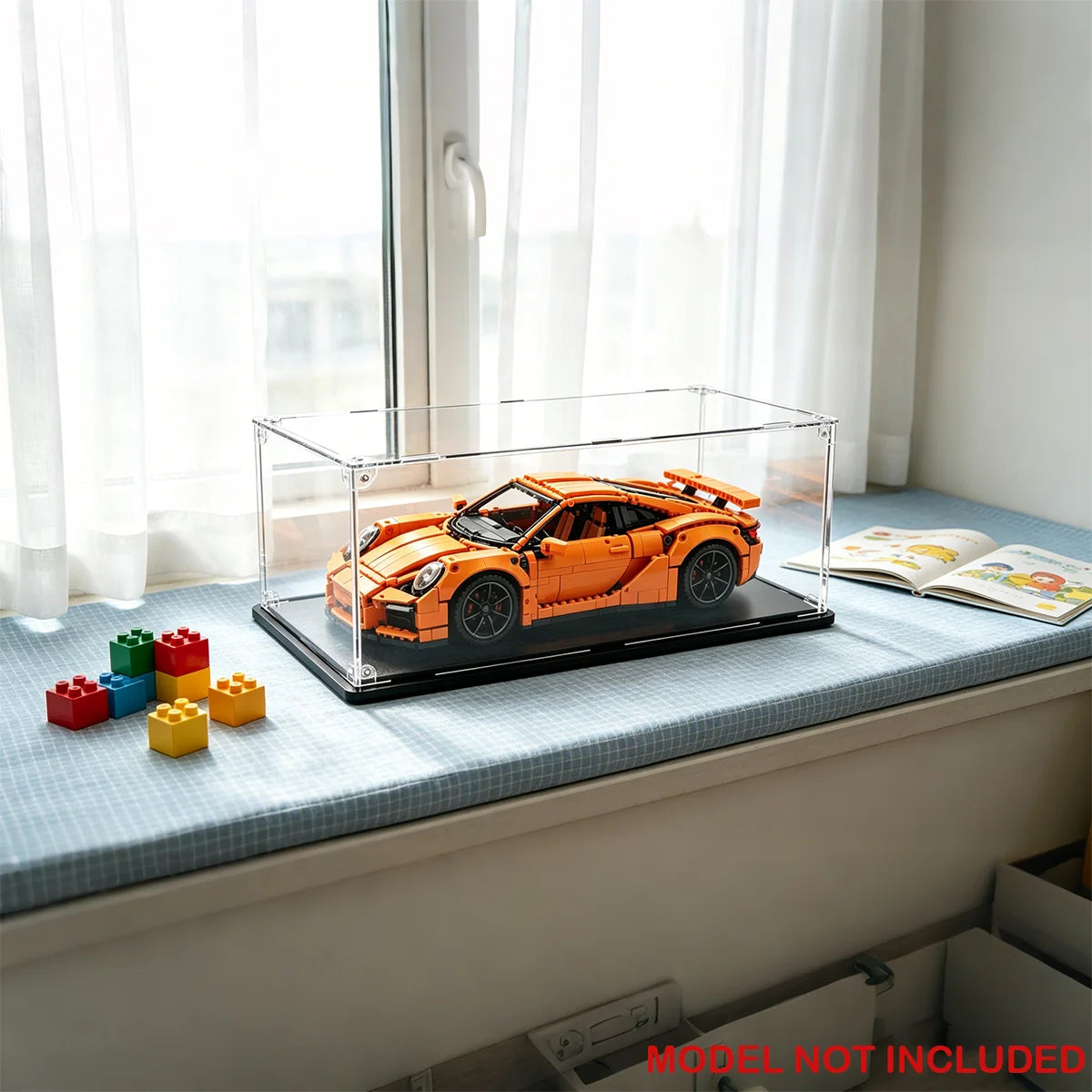 1:14 Acrylic Display Case, Tool-Free, Easy Disassembly, Showcase for Lego Race Car Models & Figures