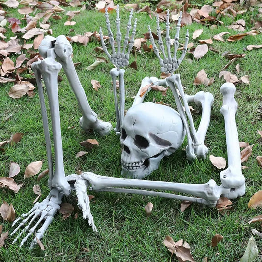 Halloween Decorations Home Decor Skeleton Head Outdoor Scary Props Realistic Skull Hands Yard Prank Festivals Party Supplies