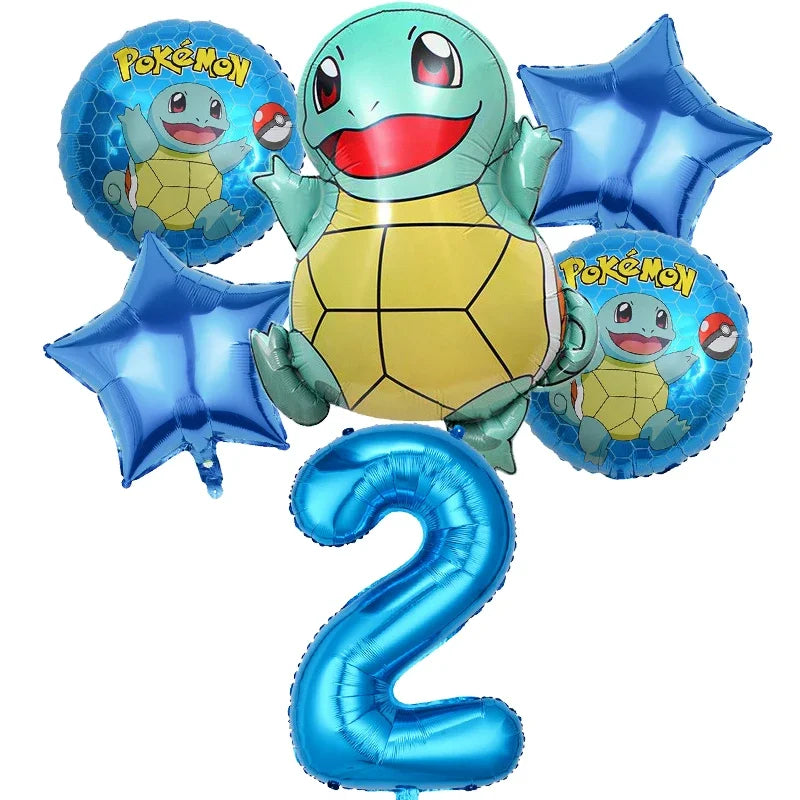 Pokemon Numbers Ballons Pikachu Charmander Birthday Balloons Party Decoration Baby Shower Ornaments Anime Room Decor Kids Gifts