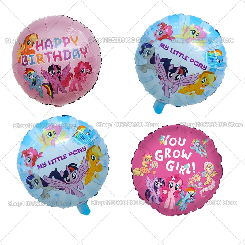 My Little Ponys Theme Balloon Set Baby Shower Party Ballons Cartoon Anime Balloons Decoration Photographic Prop Birthday Gift