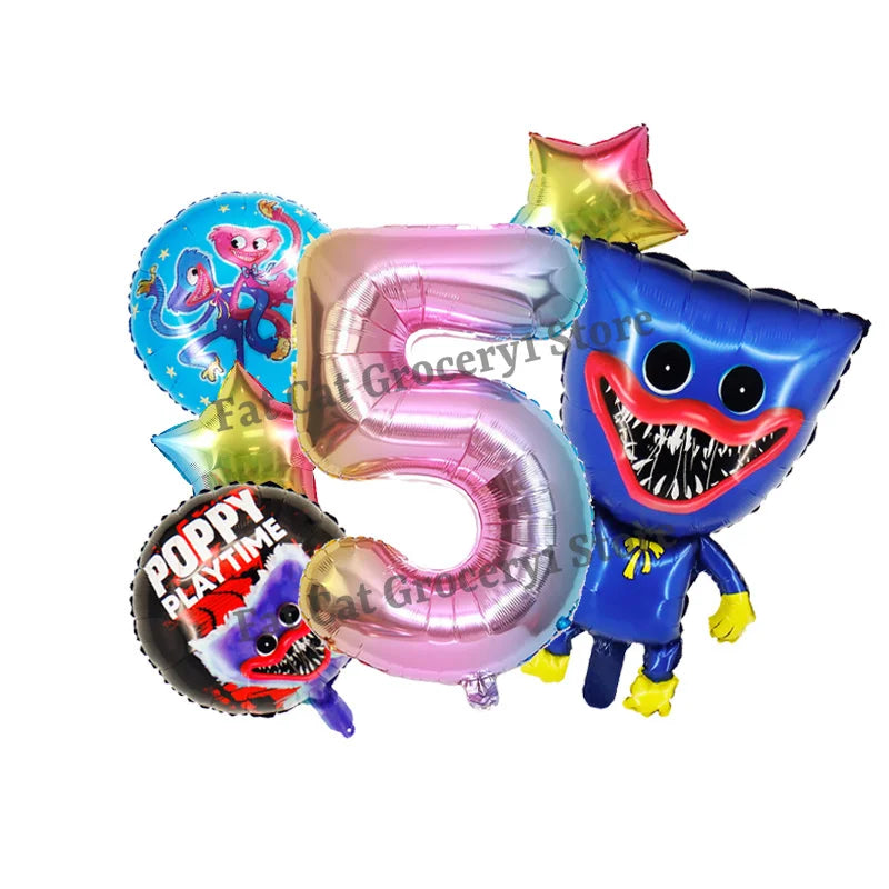 Poppys Playtime Anime Balloons New Kids Birthday Number 1-10 Ballons Baby Shower Gender Reveal Party Decoration Children Gift