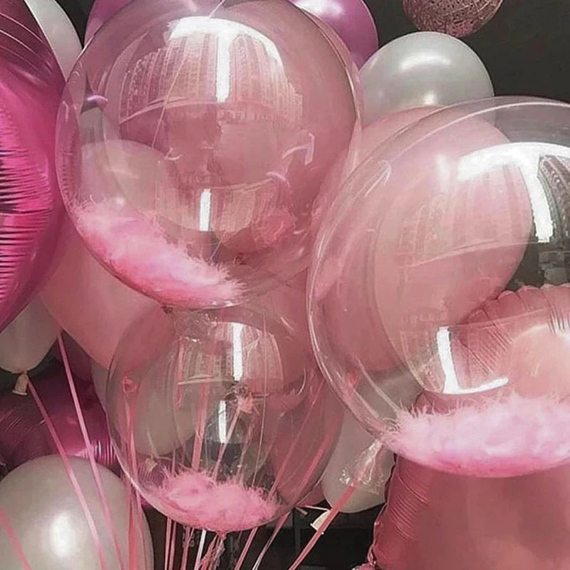 1-5pcs 18/20/24Inch Transparent Bobo Balloons Fillable Bubble Balloon for Wedding Birthday Party Decoration Air Helium Ballon