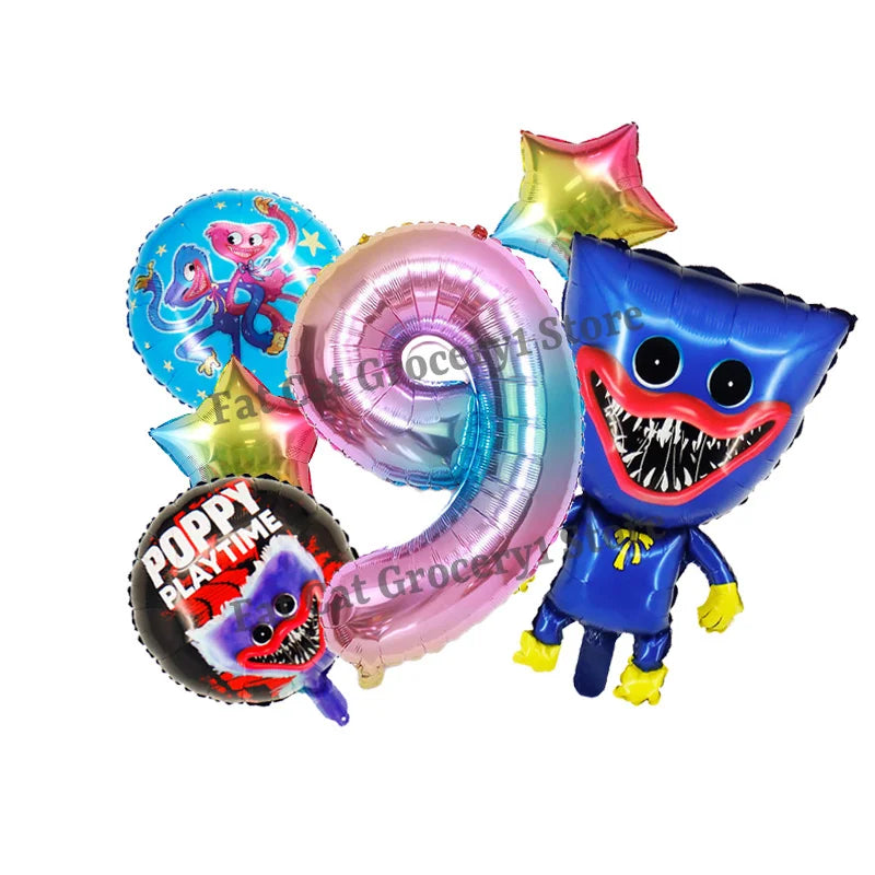 Poppys Playtime Anime Balloons New Kids Birthday Number 1-10 Ballons Baby Shower Gender Reveal Party Decoration Children Gift