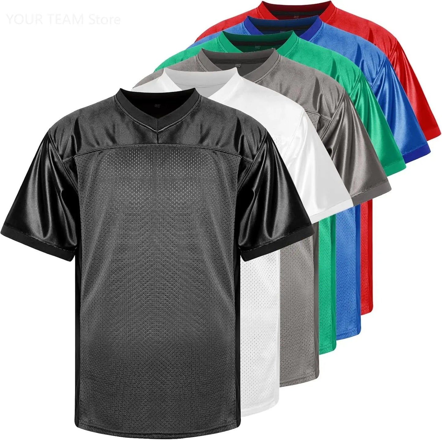 Blank Football Jersey - Sports Performance T-Shirt  Hip Hop Basketball Soccer Party Wear, Sublimation Ready Team Uniform