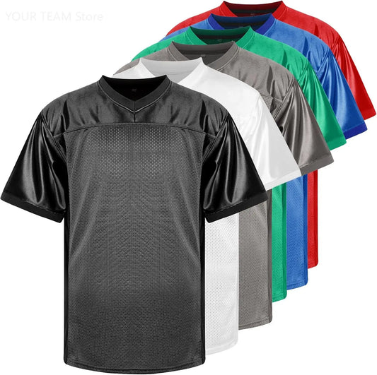 Blank Football Jersey - Sports Performance T-Shirt  Hip Hop Basketball Soccer Party Wear, Sublimation Ready Team Uniform