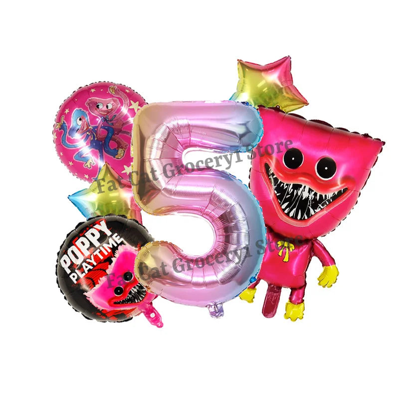 Poppys Playtime Anime Balloons New Kids Birthday Number 1-10 Ballons Baby Shower Gender Reveal Party Decoration Children Gift