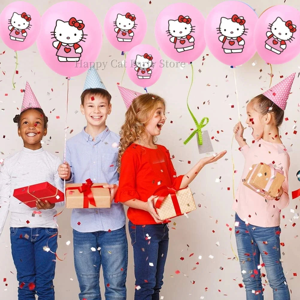 Hello Kitty Decoration Balloons Hello kitty Girl Party large Balloon Foil Balloon Latex Balloon Baby Shower Kitty Party Favors