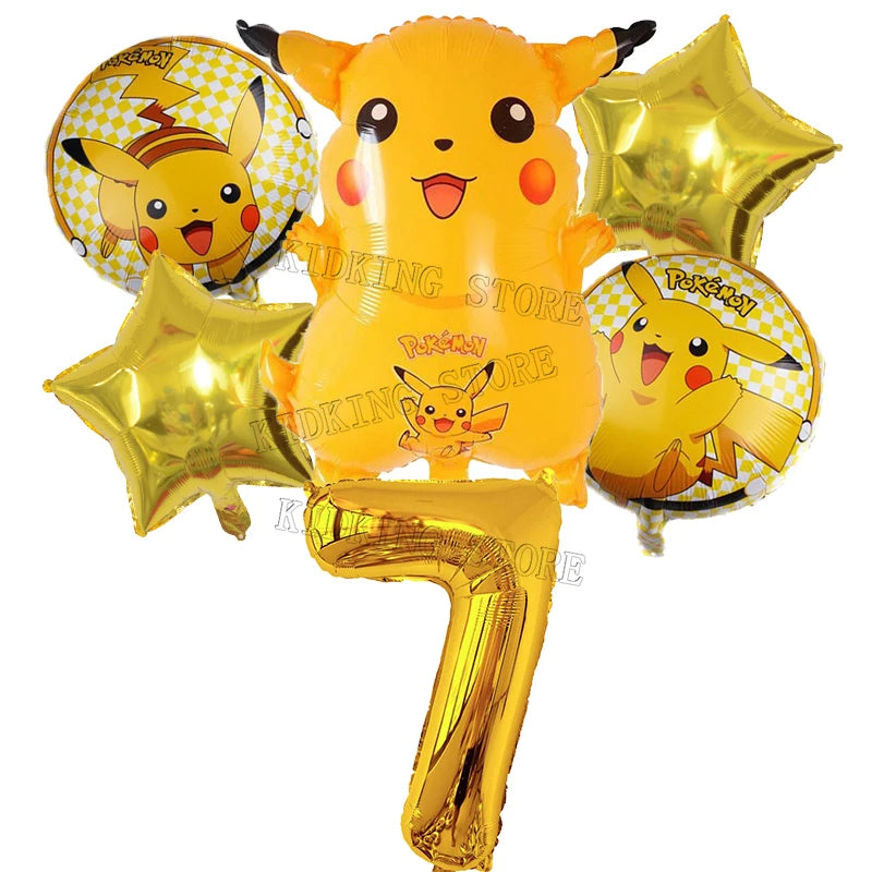Pokemon Numbers Ballons Pikachu Charmander Birthday Balloons Party Decoration Baby Shower Ornaments Anime Room Decor Kids Gifts