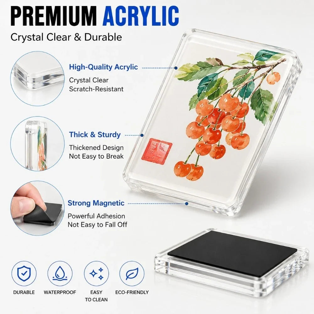 DIY Acrylic Fridge Magnet Kit Handmade Magnetic Sticker for Refrigerator Door Home Decor Craft Making Accessory Gift Supply Set
