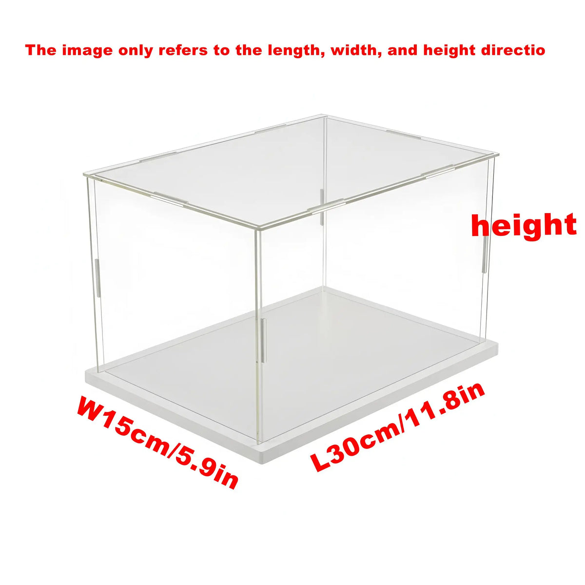 1pc Clear White Base Acrylic Display Box Dustproof Storage Display Cabinet, Suitable for Car Models/Toys/Collectibles
