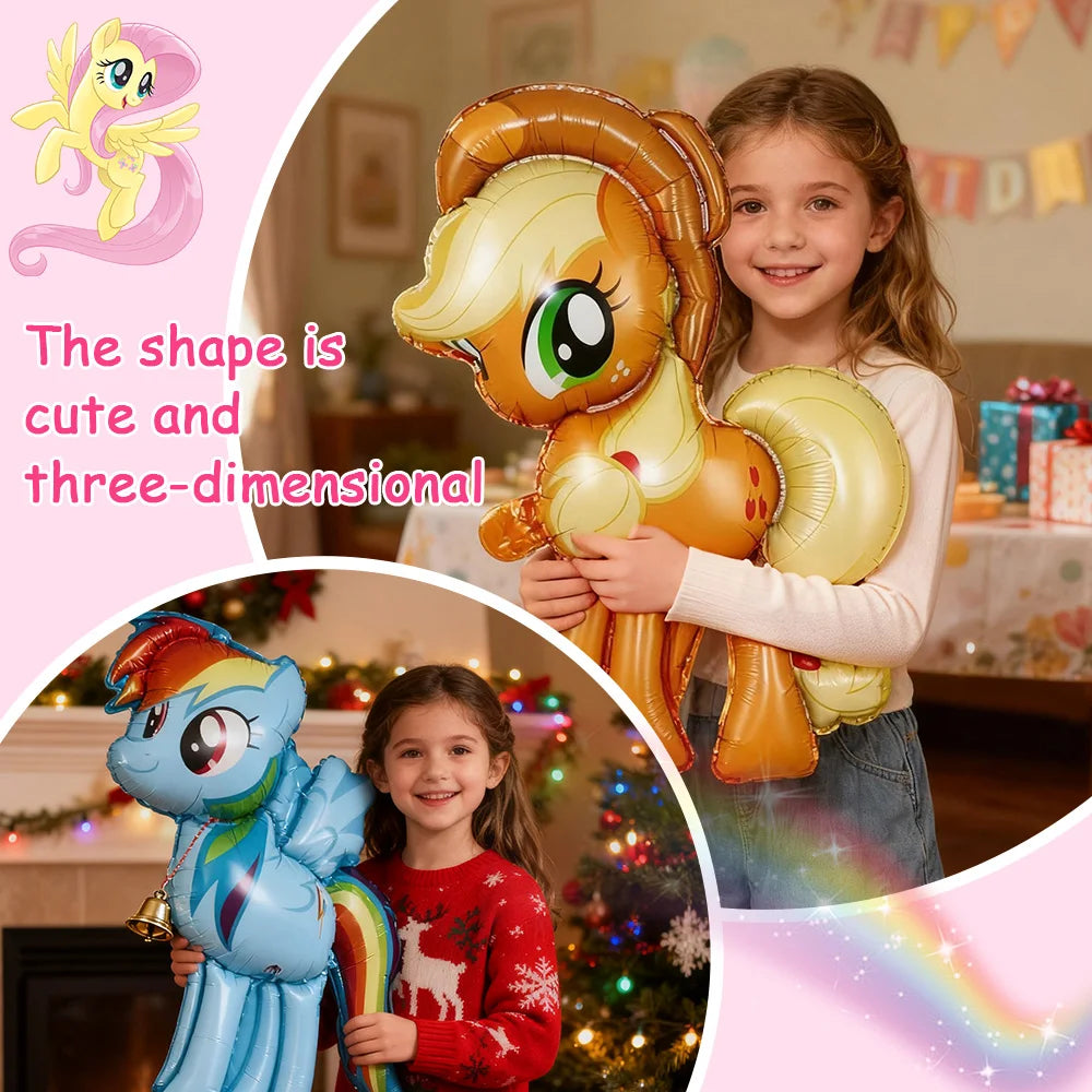 Cartoon Animal Aluminium Foil Balloon My Little Pony Theme Inflatable balloons for Kid Birthday Party Background Decor Supplies
