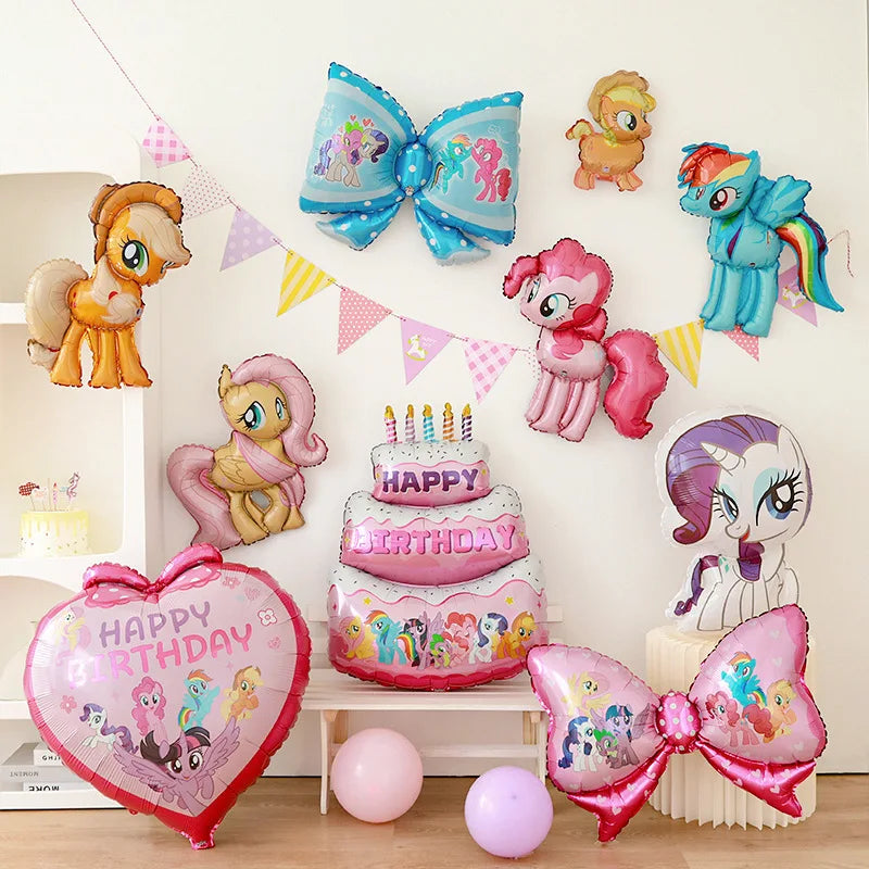 My Little Ponys Theme Balloon Set Baby Shower Party Ballons Cartoon Anime Balloons Decoration Photographic Prop Birthday Gift