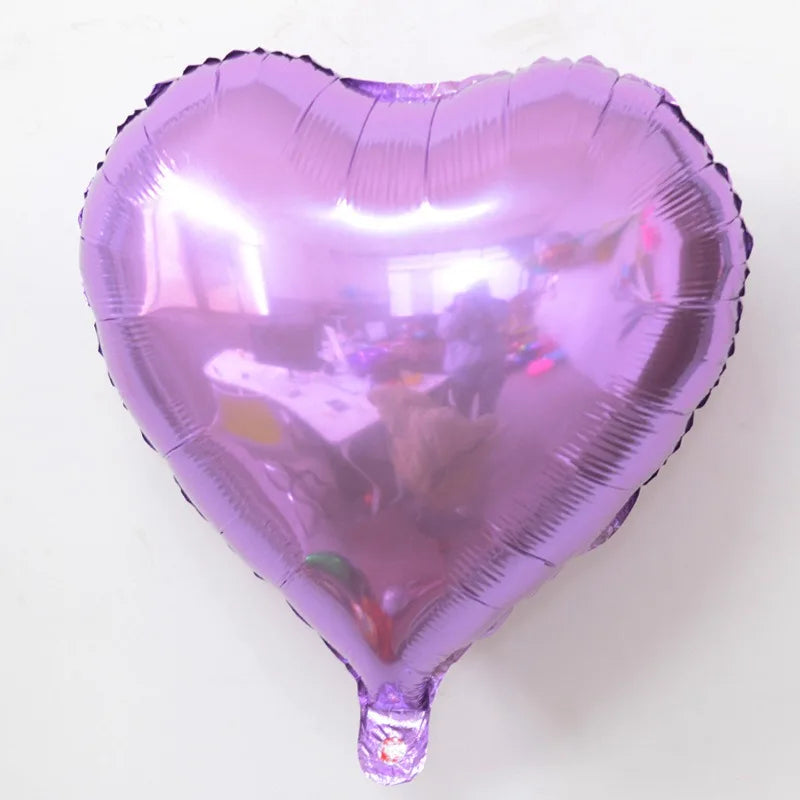 18 Inch Heart-shaped Aluminum Film Balloons For Valentine's Day Decorations Light Plate Heart-shaped Balloons Weddings