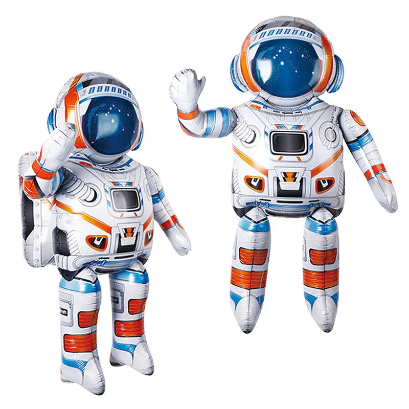 1 Pc Rocket Astronaut Standing Ballons Spaceman Helium Balloons Out Of Space Theme Birthday Party Decorations Globos