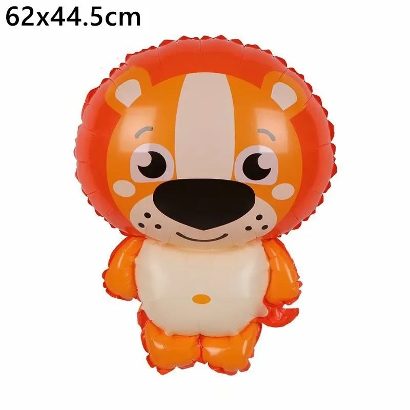 1Pcs Cartoon Animals Foil Ballons for Kids Jungle Safari Birthday Party Decor Tiger Monkey Giraffe Zoo Helium Balloon Supplies