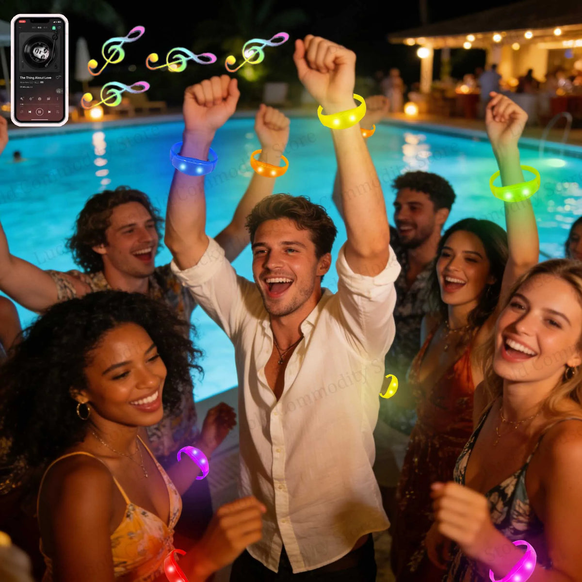 20-100PCS Music&Sound Activated Light up Bracelets Glow Bracelets Rhythmic Led Bracelet Luminous Bracelet Wedding Accessories