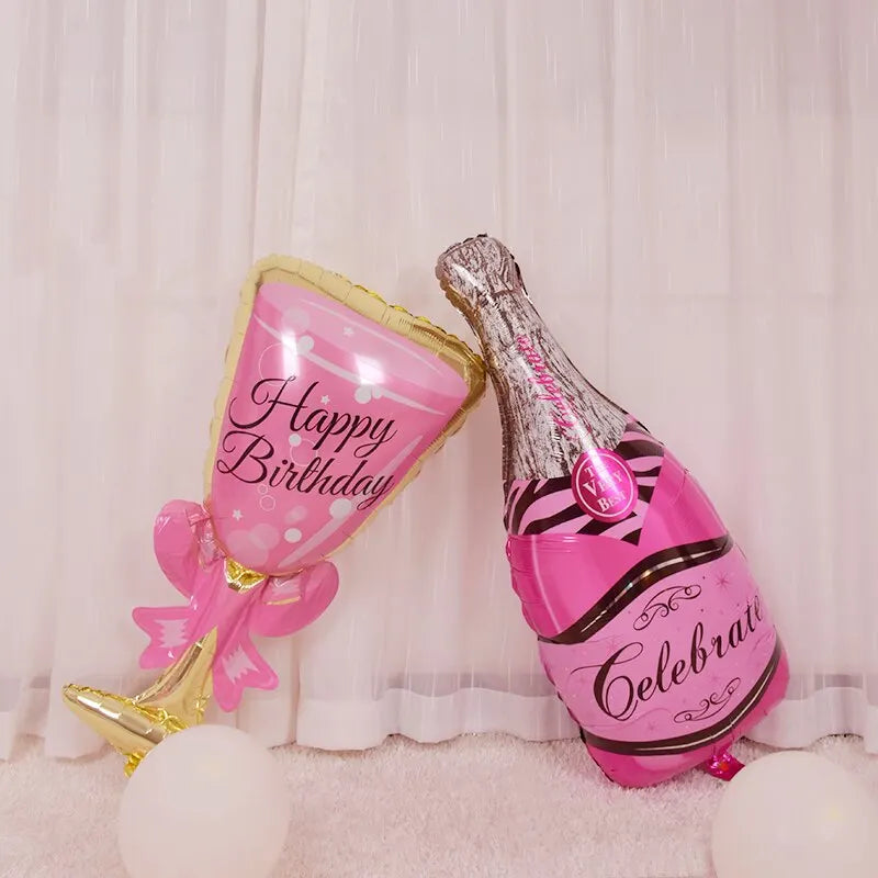 Balloon Champagne Whiskey Bottle Shape Aluminum Film Balloon For Birthday Party Bar Wedding Birthday Party Decoration