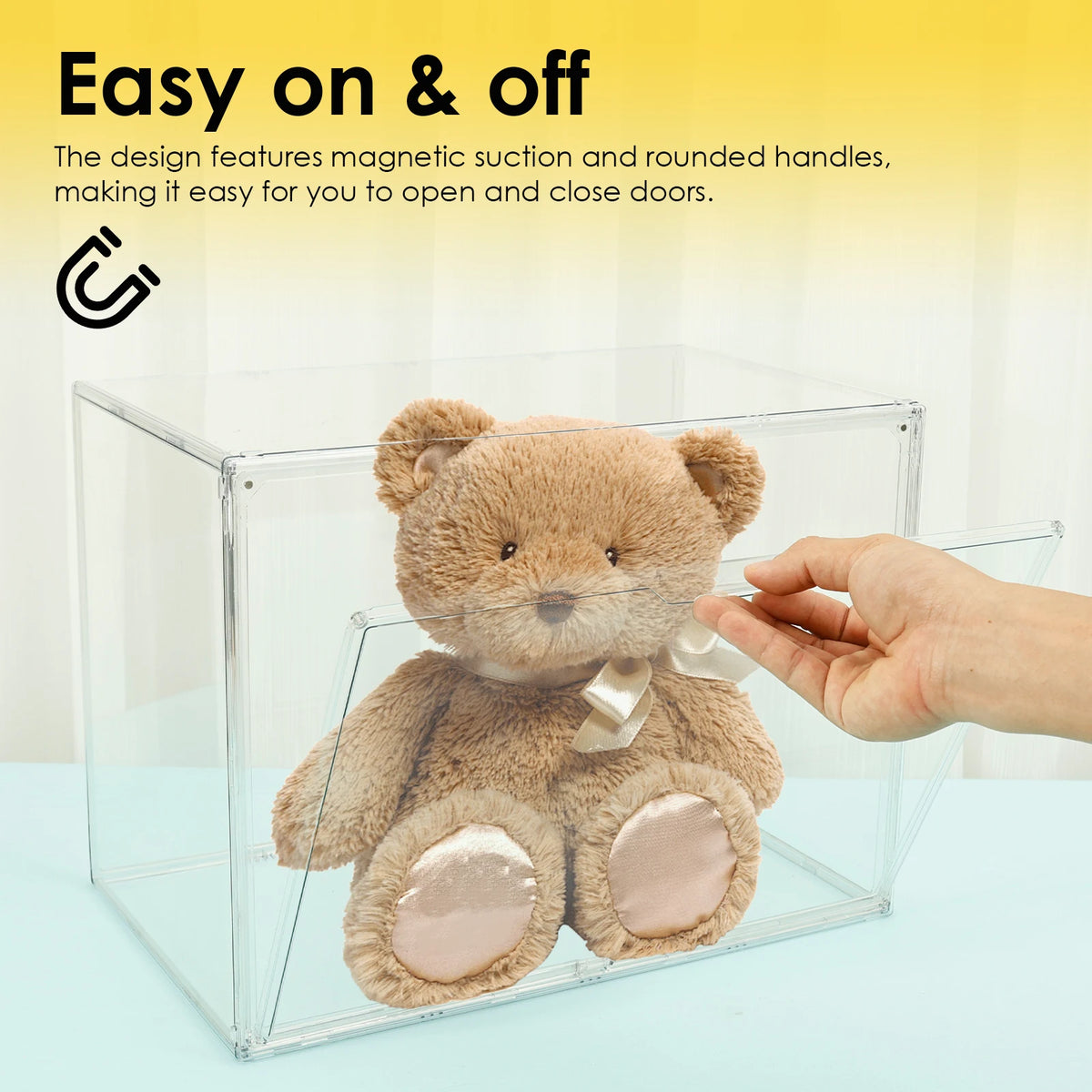 Clear Display Box Stackable Plastic Dustproof Doll Storage Bins Figures Display Collectibles Case Desktop Organizers Box